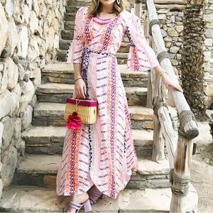 Seraphina Nikki Wrap Dress Maxi Length 100% Silk New With Tags Size Small
